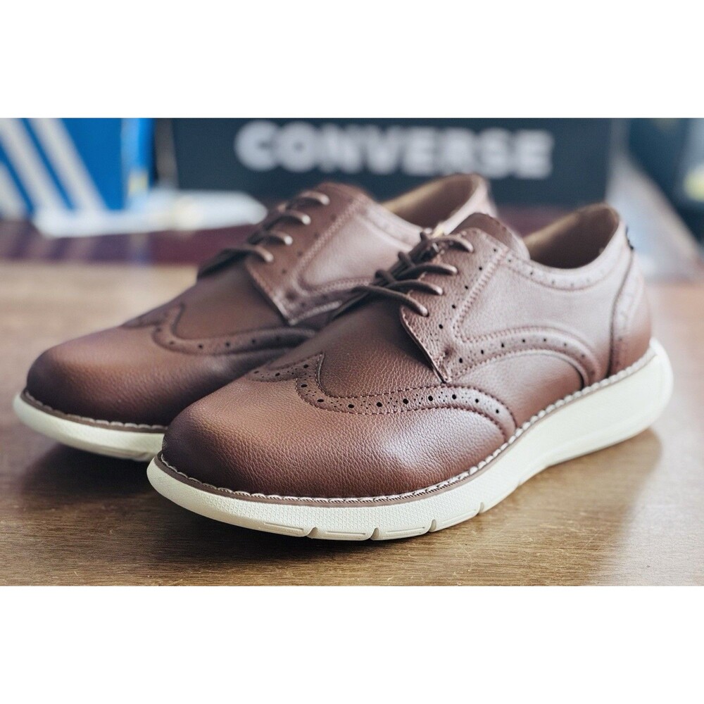 Men’s Size 9 Warren Laced Oxford Tan Wingtip Brogue QM0423 NIB